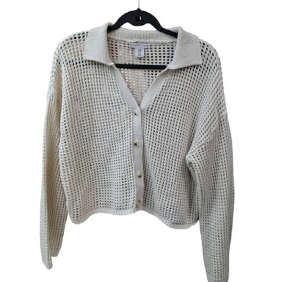 Sincerly Jules Sweaters - Boho Ivory Open Knit Long Sleeve Cardigan